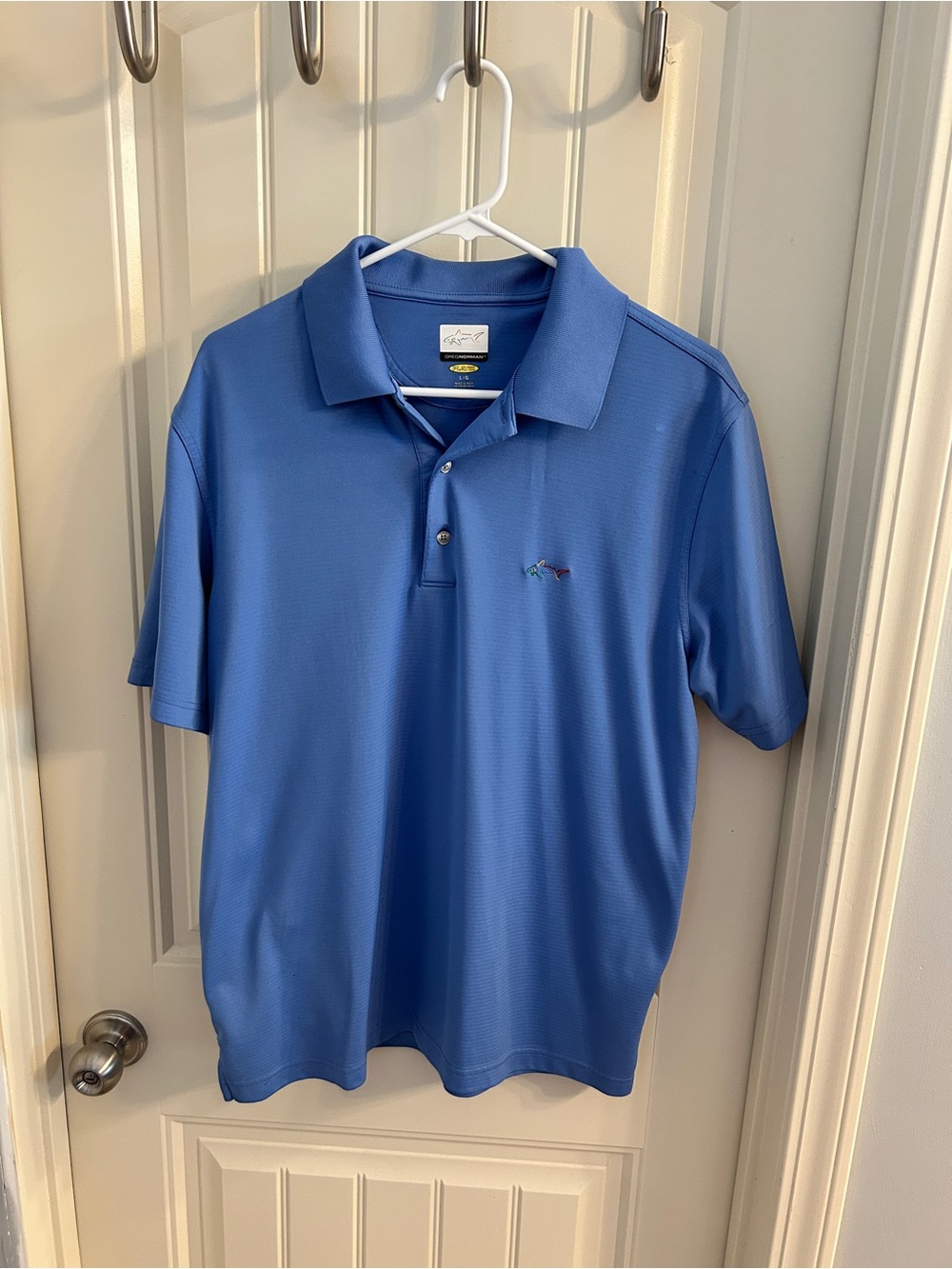 Greg Norman Collection Blue Short-Sleeve Golf Polo